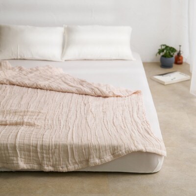 8重ガーゼケット　シフォン　軽量タイプ　綿100%　シングルサイズ　ピンク　日本製