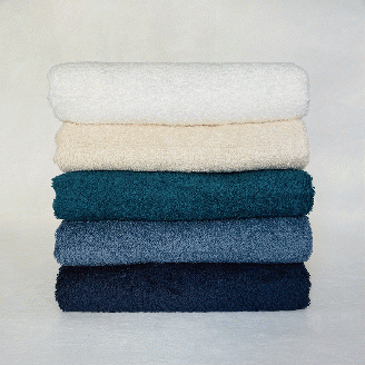 【綿100％吸水性抜群】ロングフェイスタオル5枚　スモークブルー　W initial （009_5069_05）