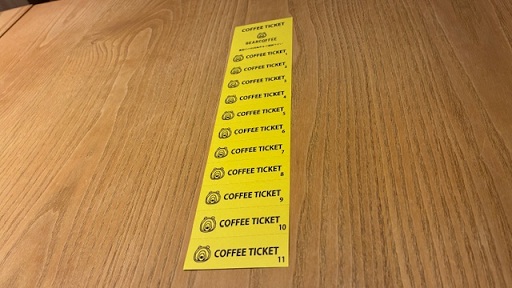 お店で使えるコーヒーチケット11枚セット【BEARCOFFEE（ベアコーヒー）】（017_5005）