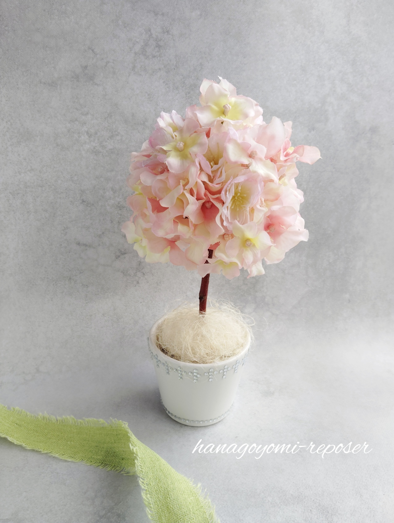 アーティフィシャルフラワー　桜のトピアリー【お雛さまピック付き】（036_5013）