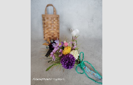 アーティフィシャルフラワー「端午の節句　壁掛け式　かご付きアレンジメント」（036_5021）