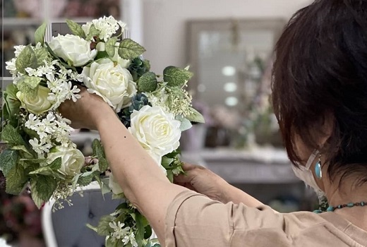 グリーン系紫陽花ハーフリース（036_5026）