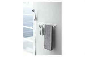 泉州タオル×山崎実業　W premier　キッチンタオルハンガーバー タワー ホワイト　マグネットバスルームタオルハンガー タワー ワイド ホワイト　セット　B1　（009_5067）