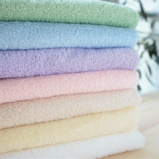 【綿100％吸水性抜群】フェイスタオル7枚　スカイブルー　W initial （009_5026_12）