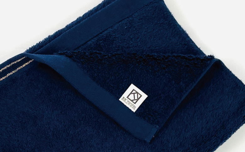 【究極の肌触りと吸水力】フェイスタオル4枚　ネイビー　W premier(009_5029_03)