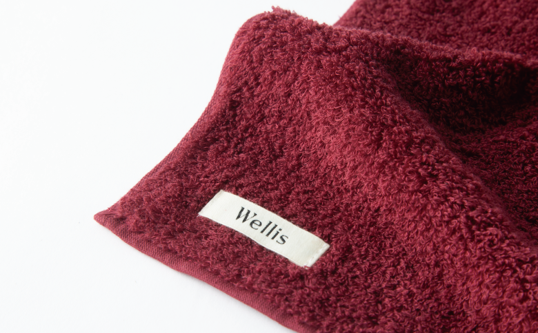 Wellis【極上の肌心地】フェイスタオル2枚・バスタオル1枚　ギフトセット　ボルドー（009_5036_04）