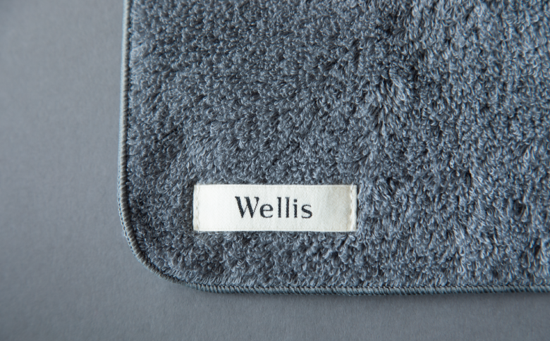 Wellis【極上の肌心地】タオルハンカチ2枚 グレー（009_5129）