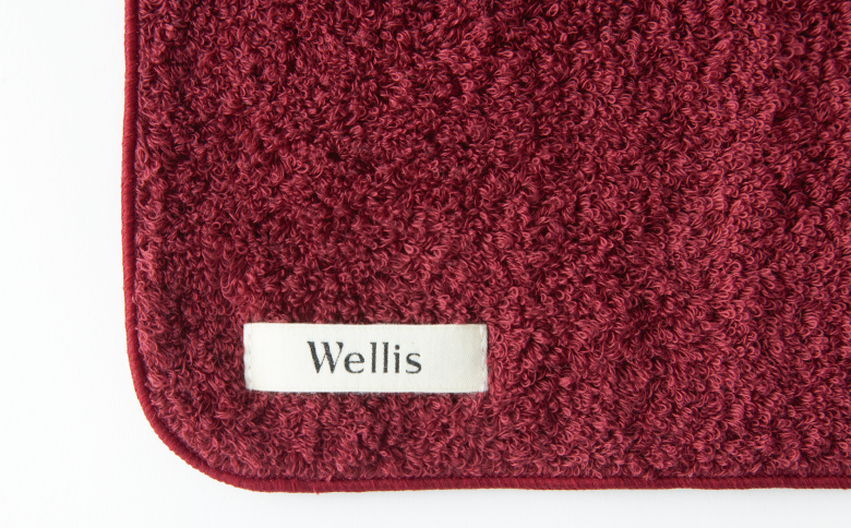 Wellis【極上の肌心地】タオルハンカチ4枚 ボルドー（009_5135）