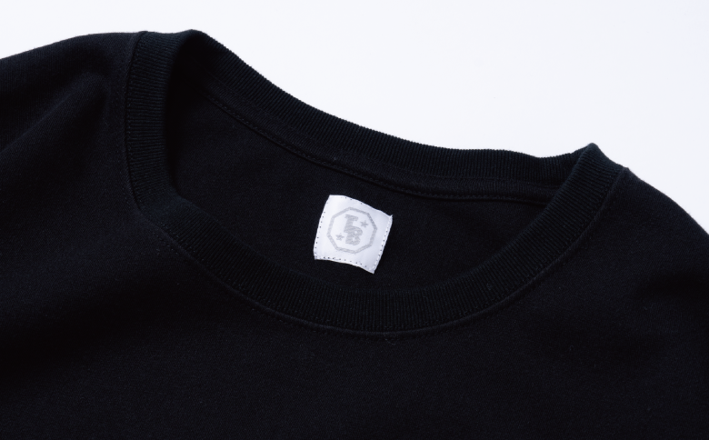 橘織物　CROPPED-SLEEVE T-SHIRT Black （009_5228）