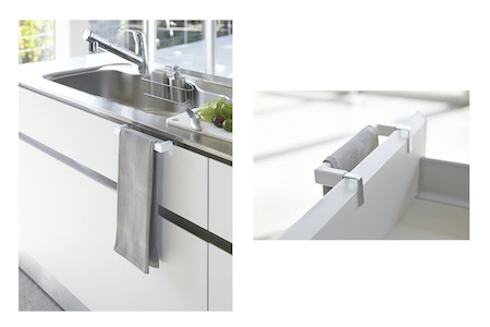 泉州タオル×山崎実業　W premier　キッチンタオルハンガーバー タワー ホワイト　マグネットバスルームタオルハンガー タワー ホワイト　セット　B1　（009_5068）