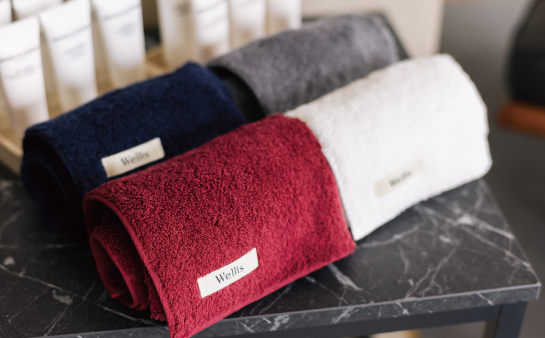 Wellis【極上の肌心地】ウォッシュタオル4枚　ギフトセット　ネイビー（009_5043_03）