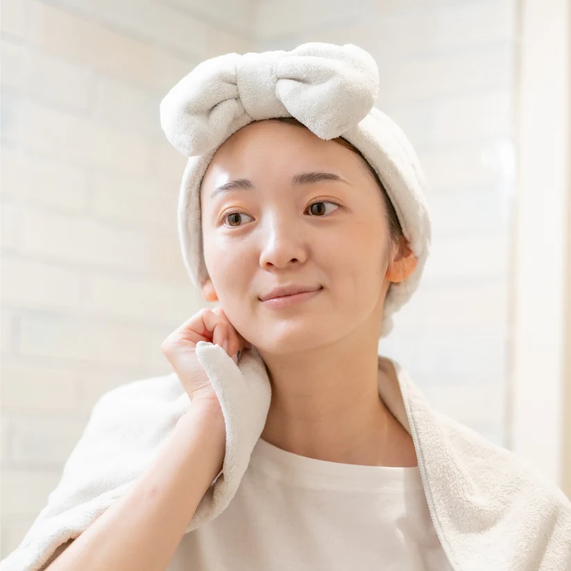 【mofumo】美髪専用ナイトケアターバン（ライトグレー）（031_5004）