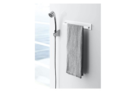 泉州タオル×山崎実業　W premier　キッチンタオルハンガーバー タワー ホワイト　マグネットバスルームタオルハンガー タワー ホワイト　セット　B1　（009_5068）