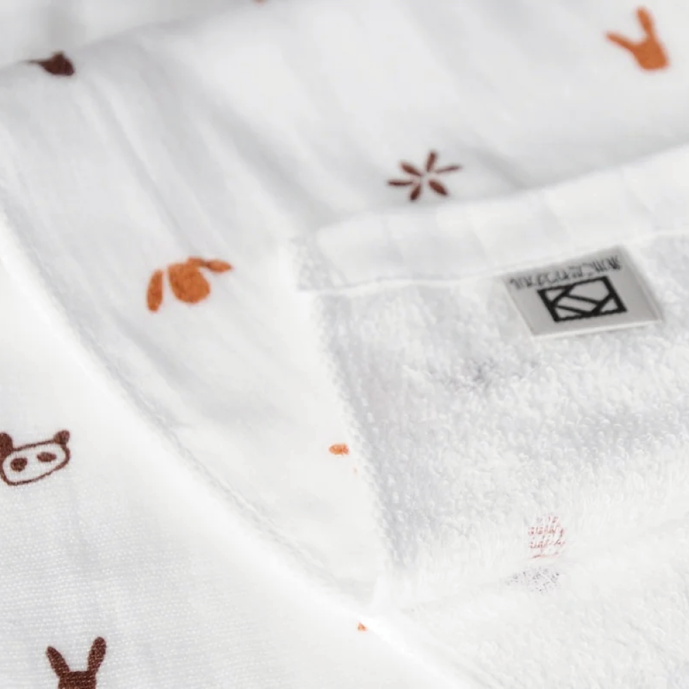 松藤テリー　MatsuFujiガーゼ　リボーン・ザ・プリント（動物）フェイスタオル2枚（009_5191）