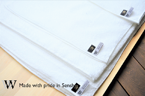 【綿100％吸水性抜群】フェイスタオル7枚　オフホワイト　W initial （009_5026_01）