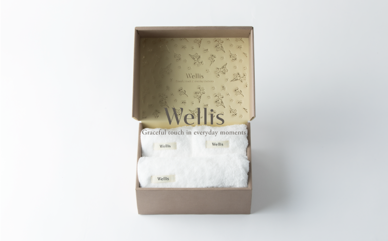 Wellis【極上の肌心地】ウォッシュタオル2枚・フェイスタオル1枚　ギフトセット（009_5039）