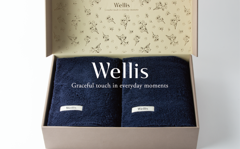 Wellis【極上の肌心地】ブランケット2枚　ギフトセット　ネイビー（009_5045_03）