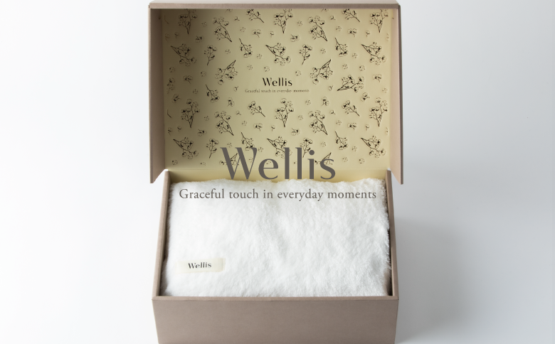 Wellis【極上の肌心地】ブランケット1枚　ギフトセット　ナチュラルホワイト（009_5046_01）
