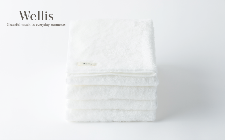 Wellis【極上の肌心地】フェイスタオル2枚 ナチュラルホワイト（009_5112）