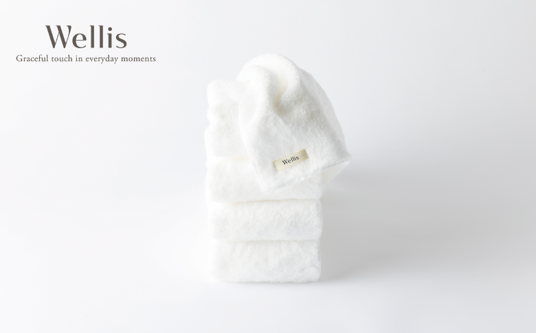 Wellis【極上の肌心地】フェイスタオル4枚 ナチュラルホワイト（009_5116）