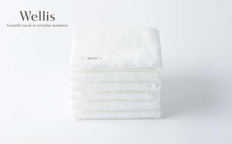 Wellis【極上の肌心地】ウォッシュタオル2枚 ナチュラルホワイト（009_5120）