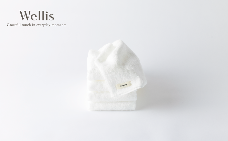 Wellis【極上の肌心地】ウォッシュタオル4枚 ナチュラルホワイト（009_5124）