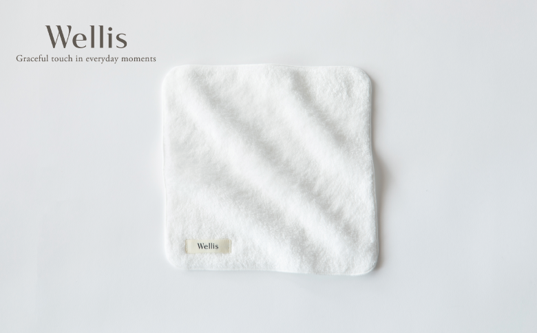 Wellis【極上の肌心地】タオルハンカチ2枚 ナチュラルホワイト（009_5128）