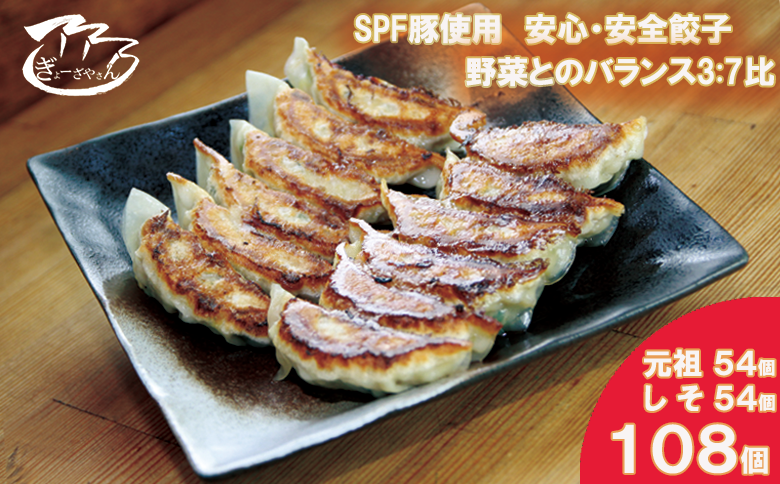 ㉗ぎょーざやさんの餃子詰め合わせセット　（2種　元祖＋しそ　計108個）（027_5029）※北海道・沖縄・離島への配送不可