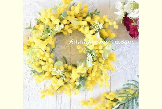 ミモザとグリ－ンのラウンドリース（036_5006)