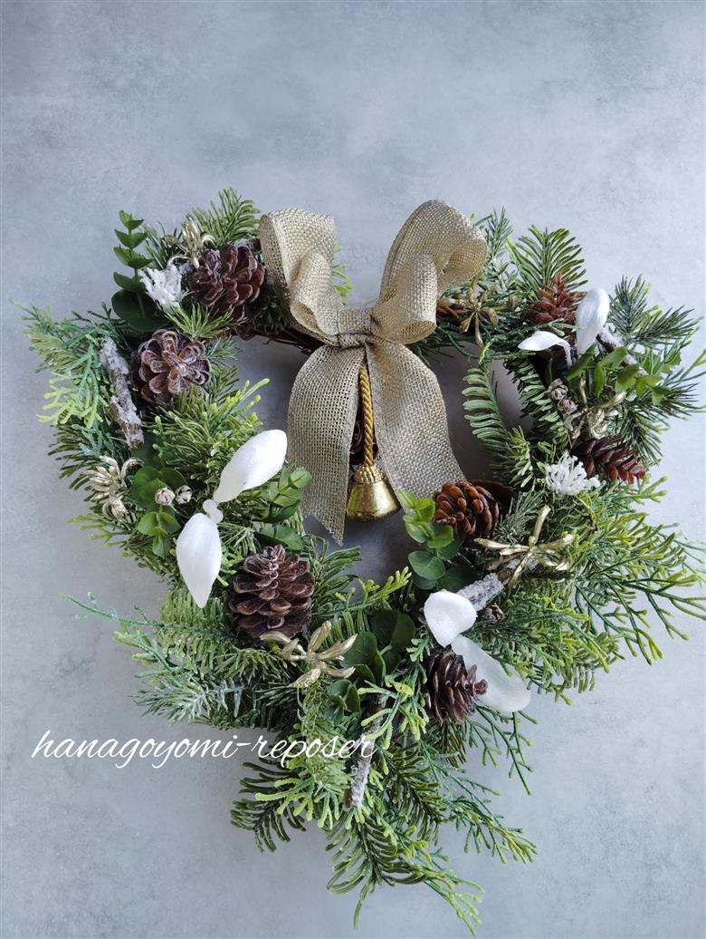 Xmas　クリスマス特大ハート型リース（036_5036）