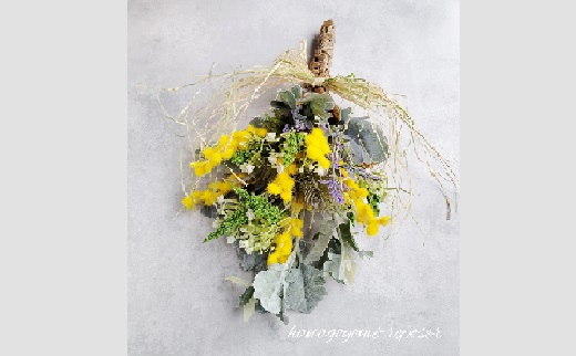 ミモザとラベンダーのスワッグ（036_5008）