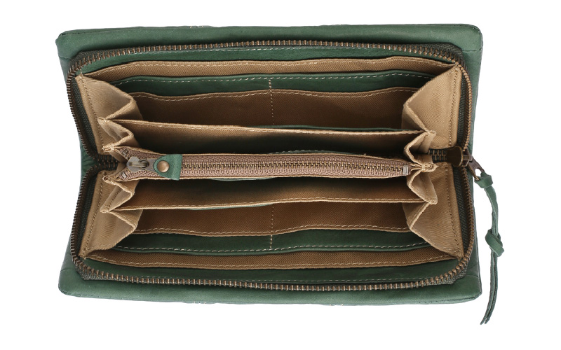 豊岡財布　牛革ラウンドファスナー長財布　パープル