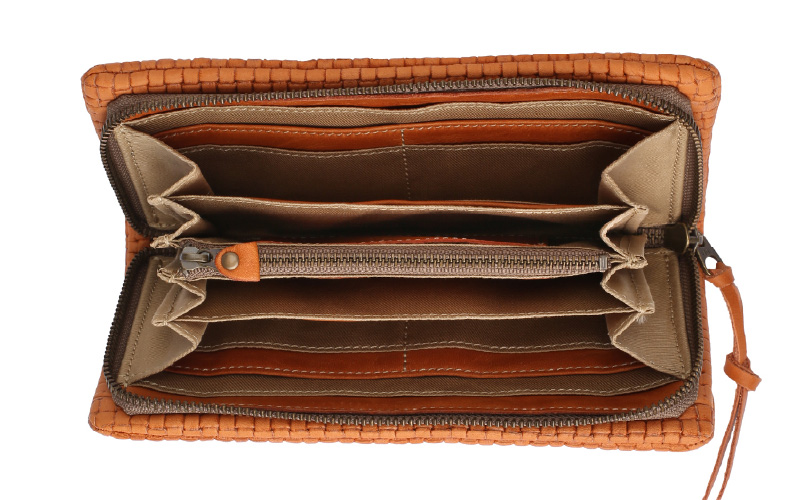  豊岡財布 牛革ラウンドファスナー長財布 銀箔