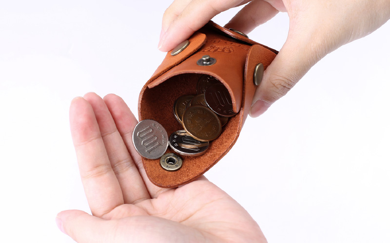 豊岡小物　牛革コインケース　ダークブラウン