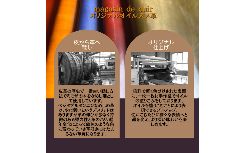 自社オリジナル　本革ヌメロングウォレット長財布　チョコ