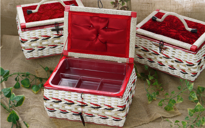 兵庫県産ソーイングバスケット（お裁縫箱）こうのとり