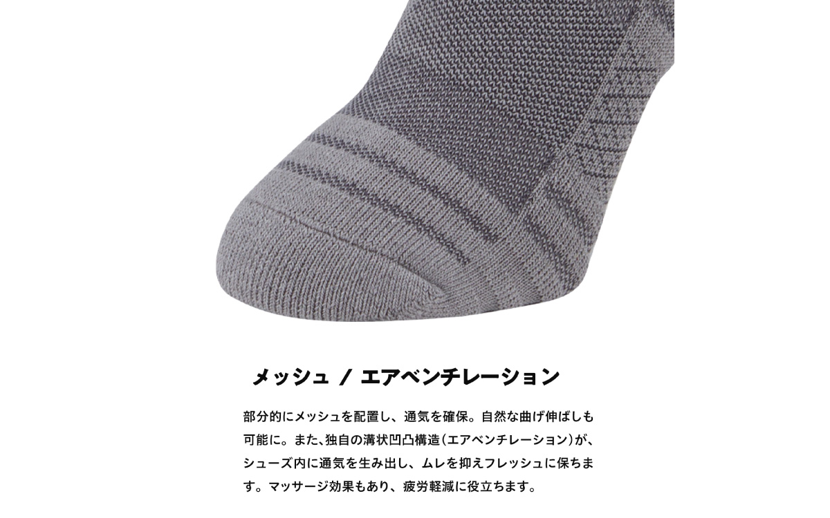 ゼロフィット スポーツソックス ショート ブラック Mサイズ