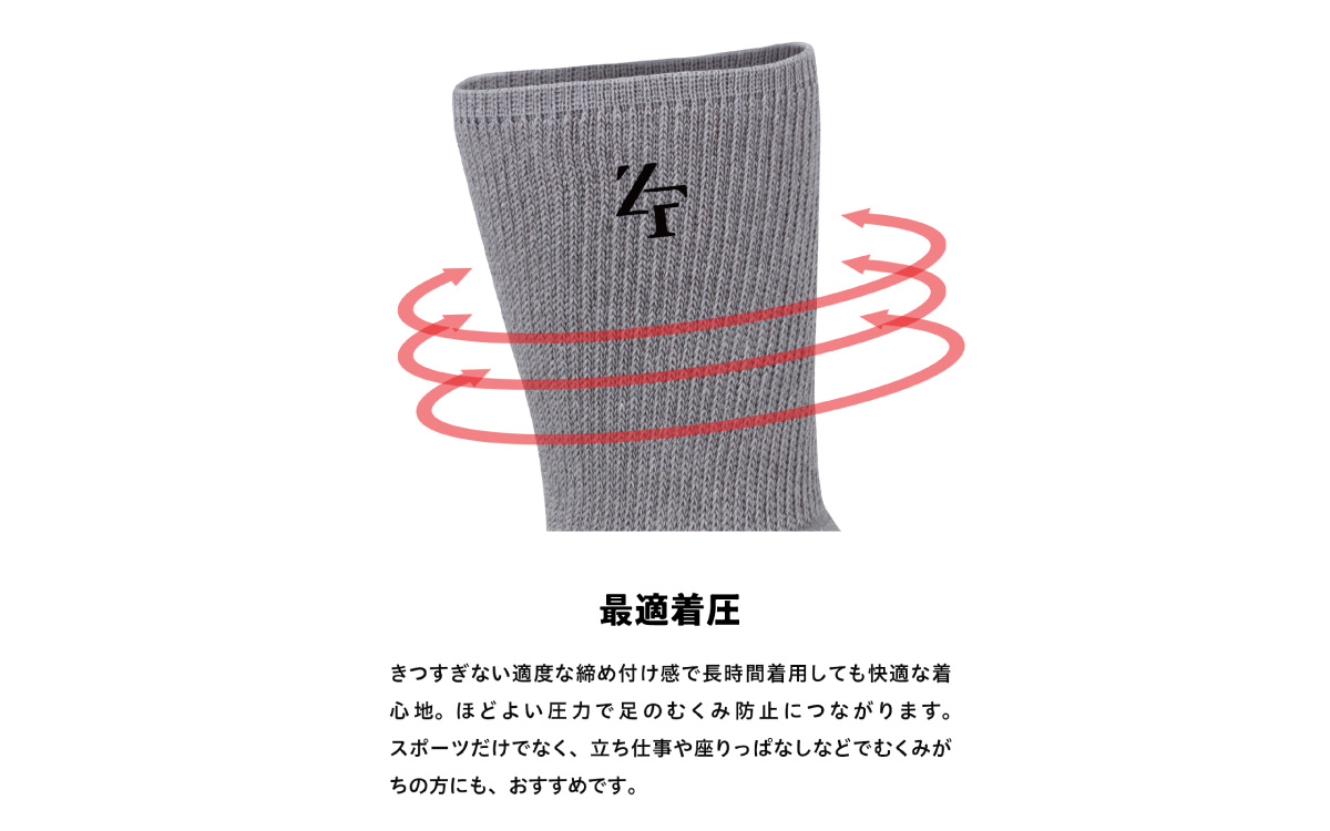 ゼロフィット スポーツソックス ミドル ホワイト Sサイズ