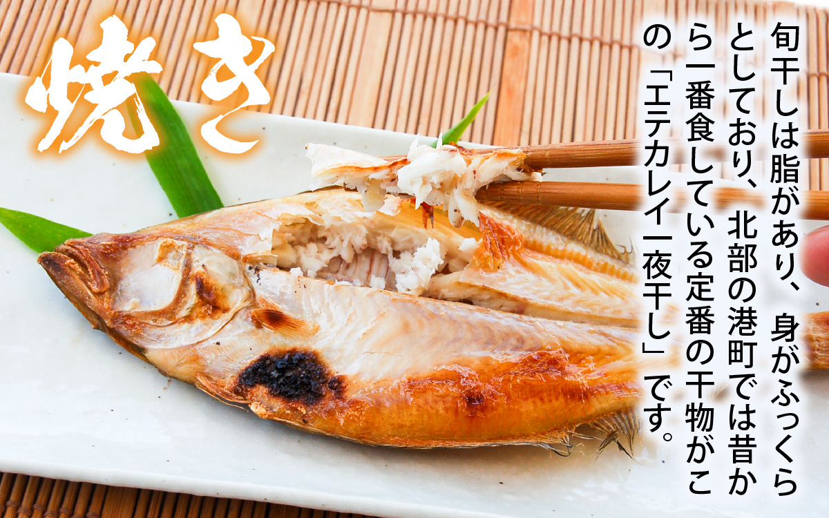 山陰名産 エテカレイ 一夜干し 食べやすいサイズ 5枚 / カレイ 干物