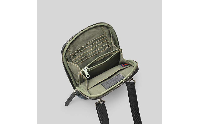 豊岡鞄ウォレットショルダーバッグ ネイビーブルー