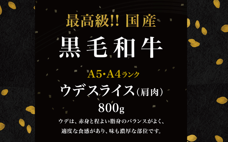 黒毛和牛 ウデスライス 800g（400g×2袋）