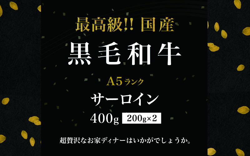 黒毛和牛 サーロインステーキ 400g（200g×2袋）