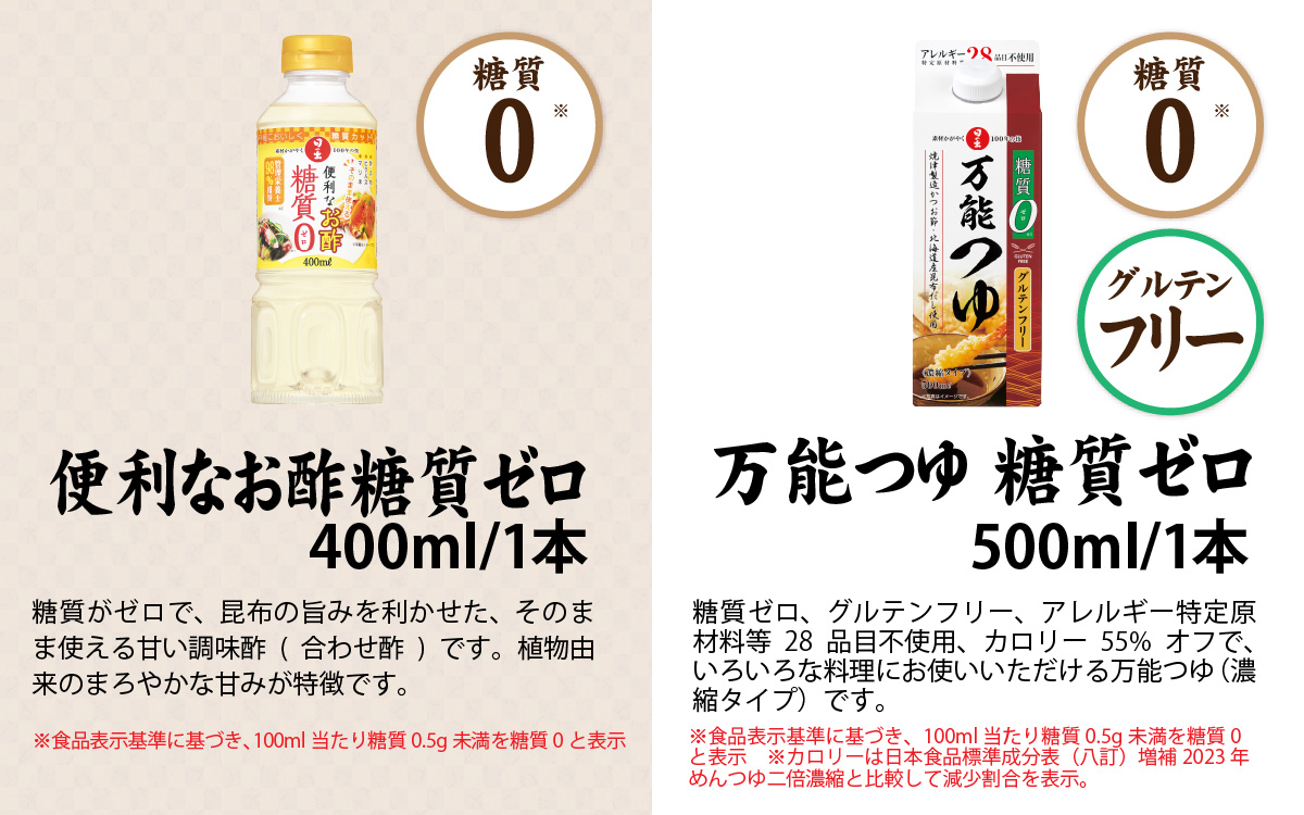 日の出みりん 糖質ゼロ・オフシリーズ お手軽調味料4種類セット