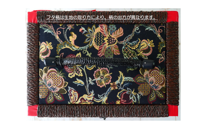 兵庫県産ソーイングバスケット（お裁縫箱）フタ持ち手式（B柄）