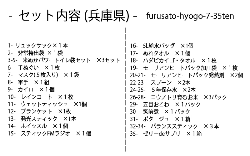 1人用 万能防災セット 35点 豊岡産 グリーン