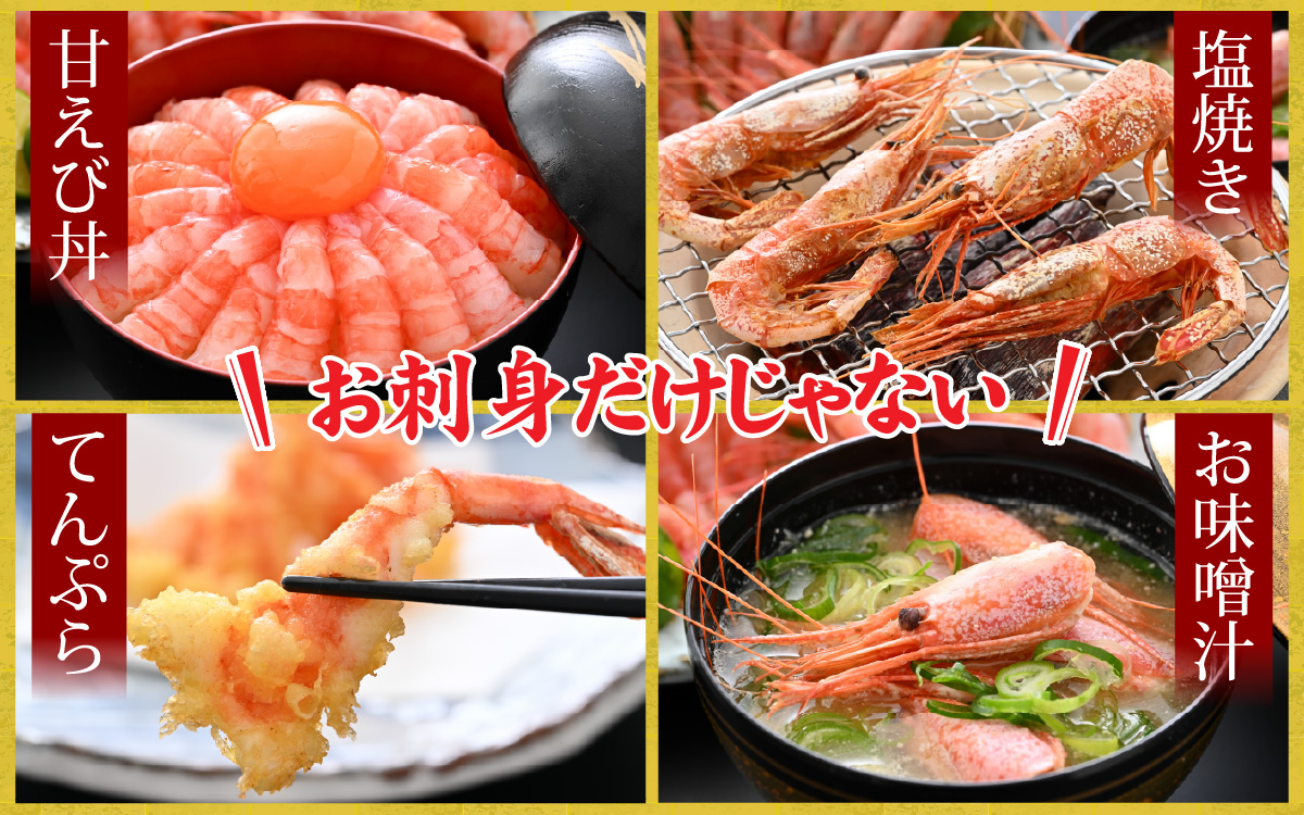 甘えび (大サイズ) 約1,400g 天然・鮮度抜群！【発泡箱】 船内冷凍 64尾