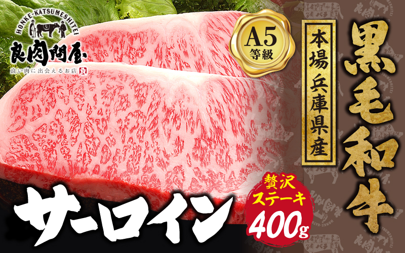 黒毛和牛 サーロインステーキ 400g（200g×2袋）