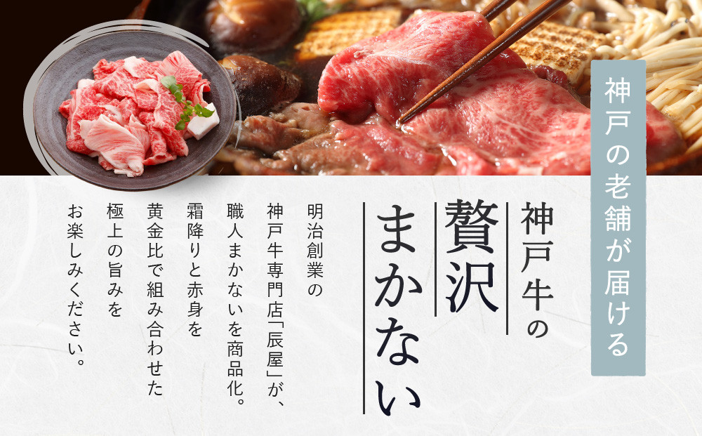 【冷蔵便】【辰屋】神戸牛専門店の贅沢まかない肉（500g）