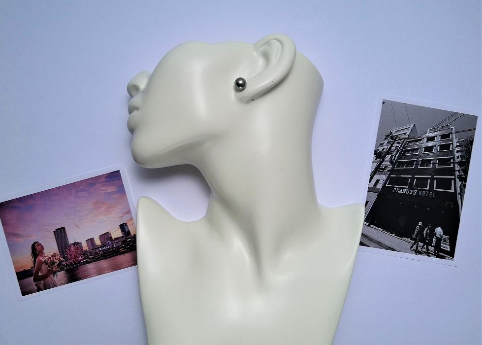 特選　黒蝶真珠ピアス　　