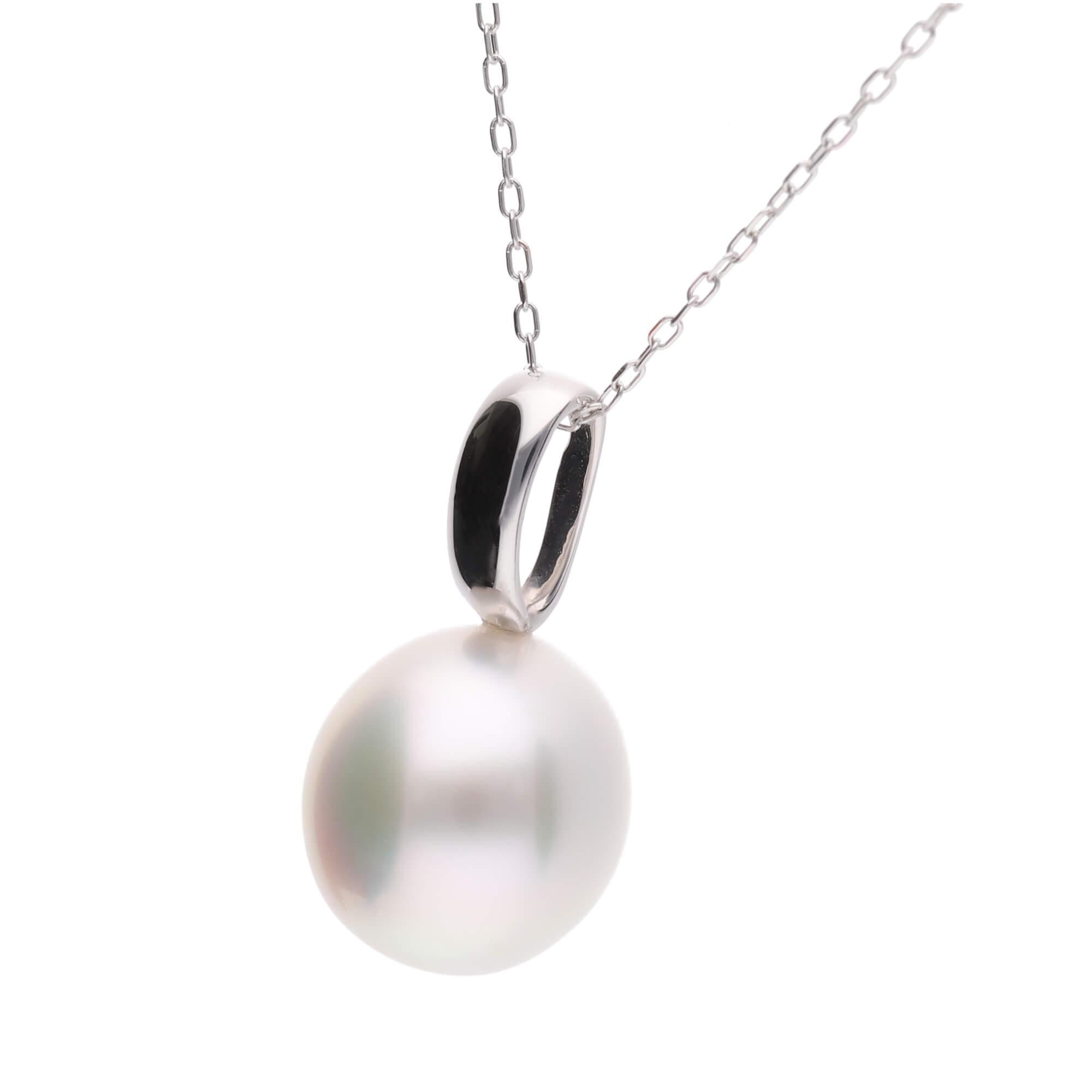 【響】シロチョウパール（南洋 白蝶真珠）10mm ショートオーバル Pt900 プラチナ ペンダントトップ